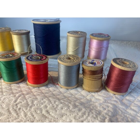 Vintage Sewing Thread wood spools set of 11 #19 - Picture 5 of 10